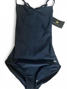 Mariia Crown Black cami leotard
